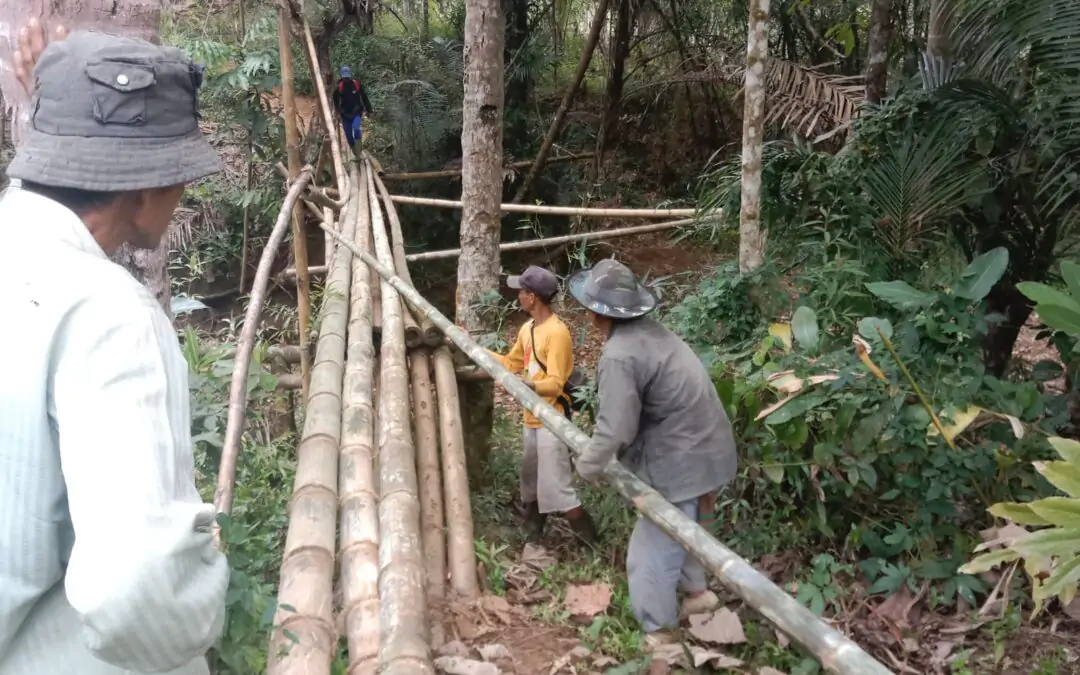 Gotong Royong Membangun Jembatan Bambu untuk Jalan Pintas Warga Kampung Mekarjaya