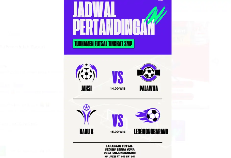 Saksikanlah! Aksi Sengit dalam Turnamen Futsal Usia SMP Ke Bawah di Desa Tanjungbarang
